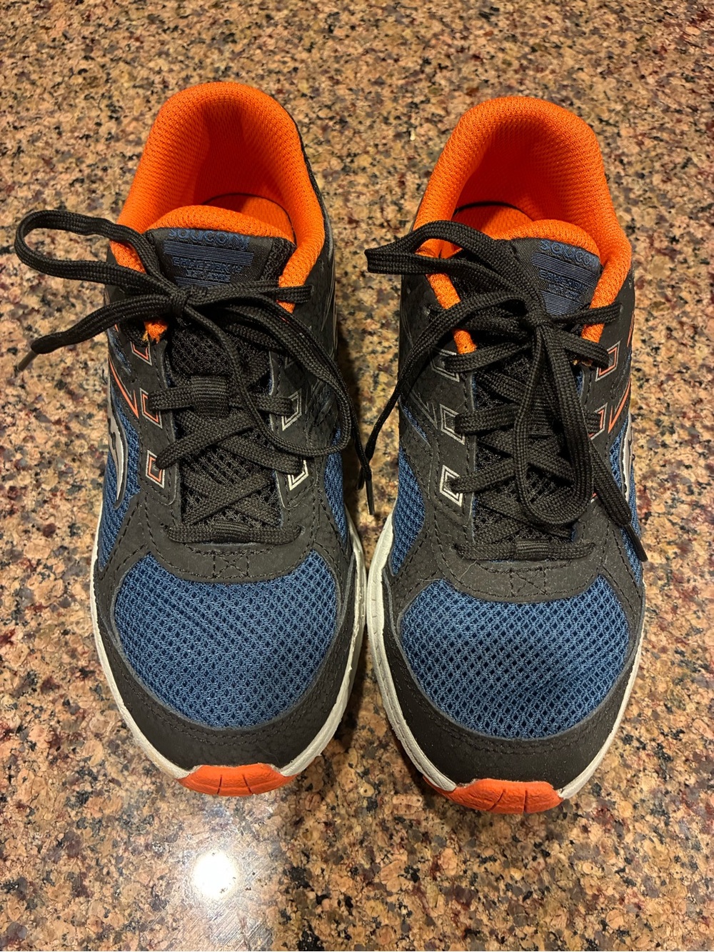 Saucony Cohesion Blue, Black & Orange Boys' Athletic Sneakers Size 3M youth